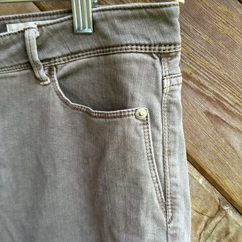 J. Jill authentic fit, slim ankle denim jeans taupe brown size 12. - Picture 4 of 6